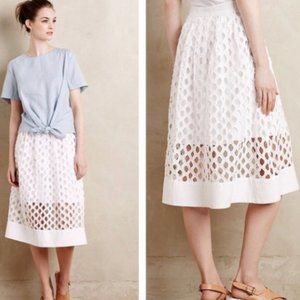 Anthropologie Eclipsed Eyelet Skirt